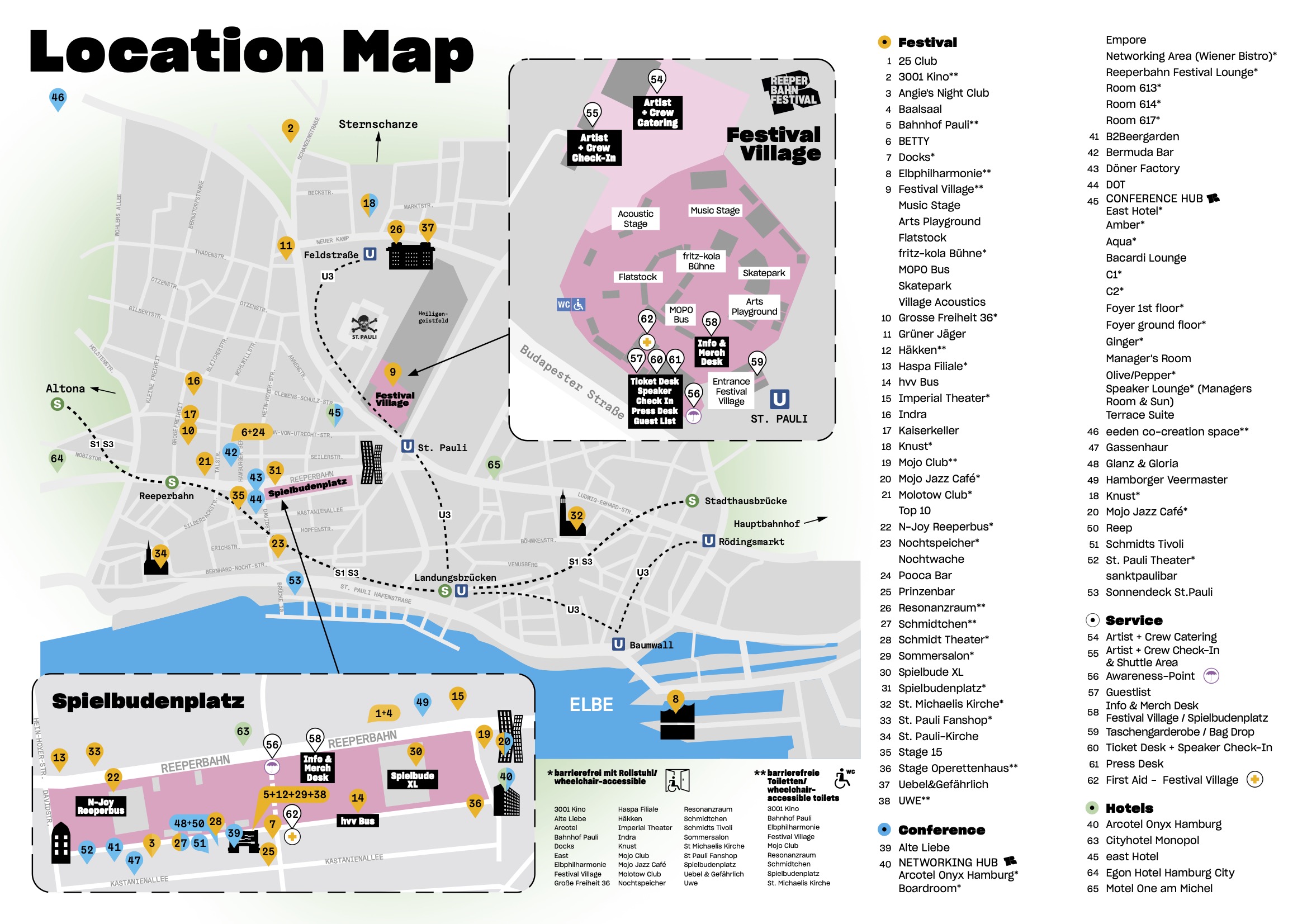Lageplan des Reeperbahn Festivals