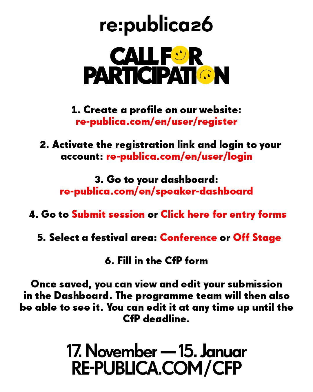 Short guide to Call for Participation