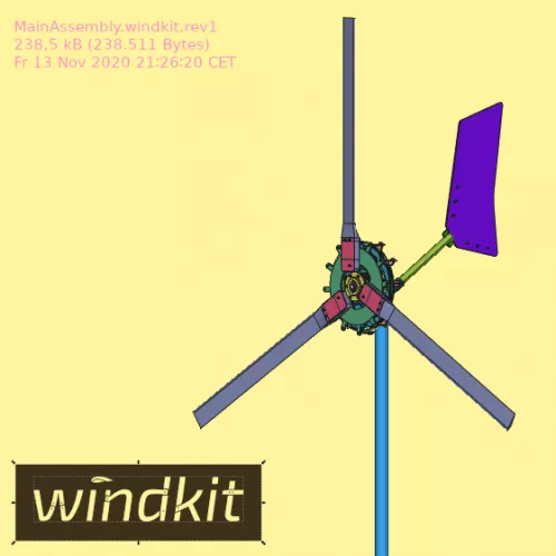 Gerendertes CAD-Modell des windkit.